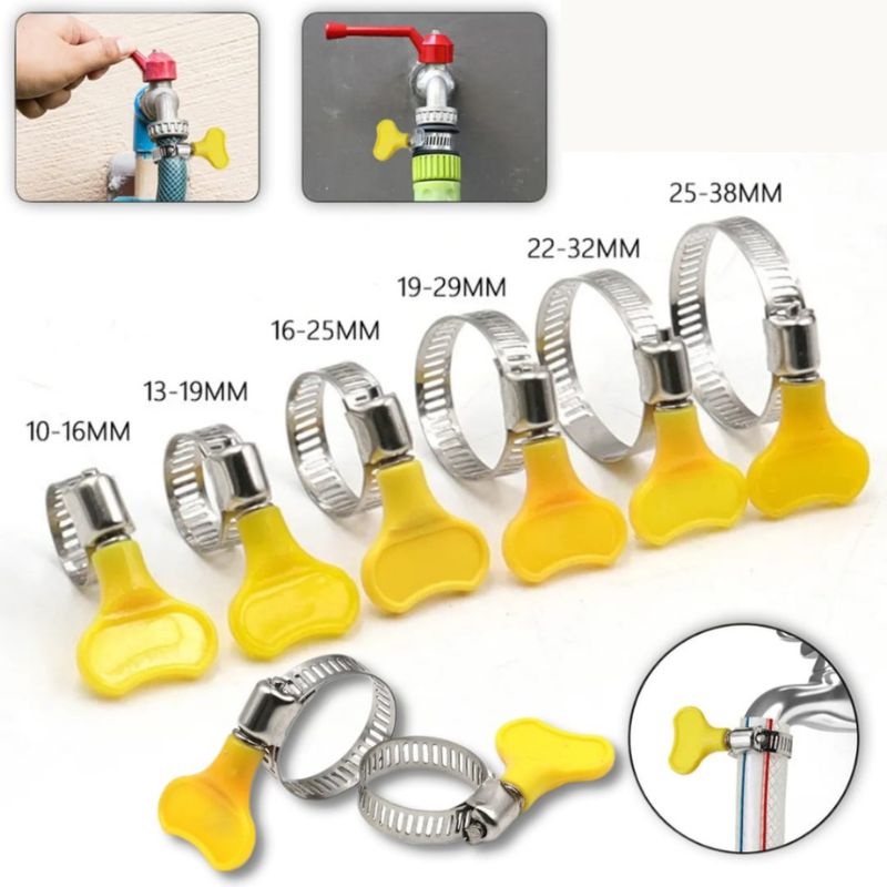 Klem Selang Stainless Kuping Klem Selang Dengan Pegangan Size 1/2 Inch - 1 Inch