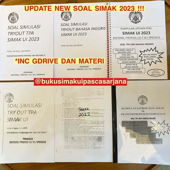 ⭐PROMO BUKU (COD)⭐ Soal Simak UI TPA, Binggris program Profesi/spesialis/S2/S3 2021 - SIMAK 2021/202