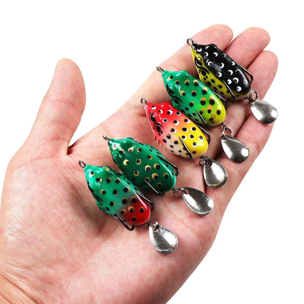 Umpan Katak Casting 4cm/6g Soft Frog Fishing Lure Mini Soft Lure Kait Ganda Top Water Ray Frog Umpan Buatan