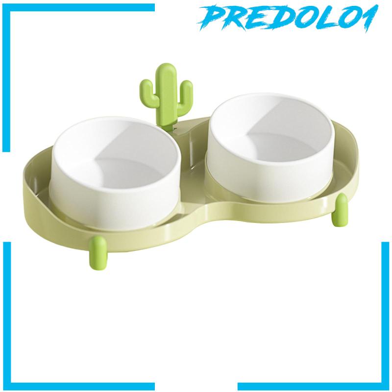 [Predolo1] Mangkuk Makan Ganda Kucing Anjing Kecil Sedang Besar Piring Hewan Peliharaan Kucing Mangkuk Diangkat