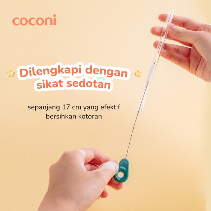 Coconi Baby Bottle Brush Complete Set | Sikat Botol Silikon Bayi Straw