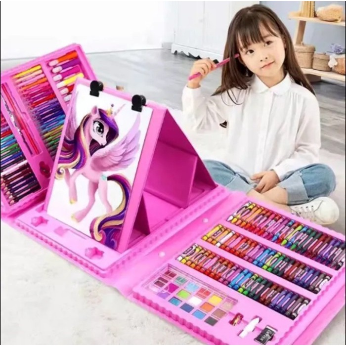 

Crayon Art Set Colouring Box/ Krayon Lengkap/ Set Mewarnai - 208 - Biru