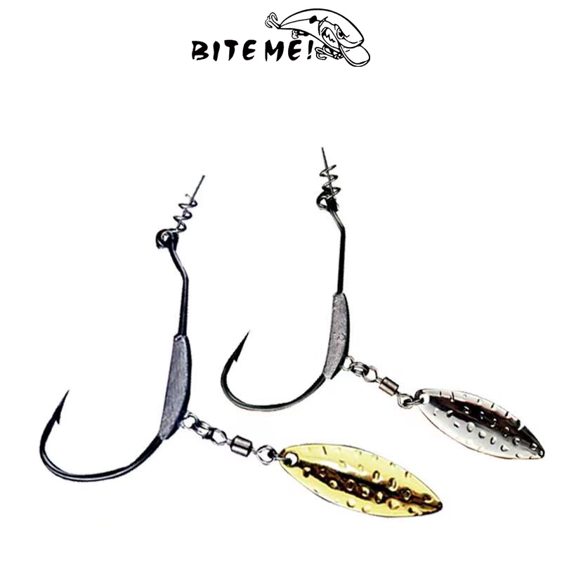 1pcs Kait Pancing Kait Engkol Dengan Payet 3.9g/5.6g/7.8g Kepala Timah Weighted Blade Hook Soft Worm Hooks Lures Troli Fishhook