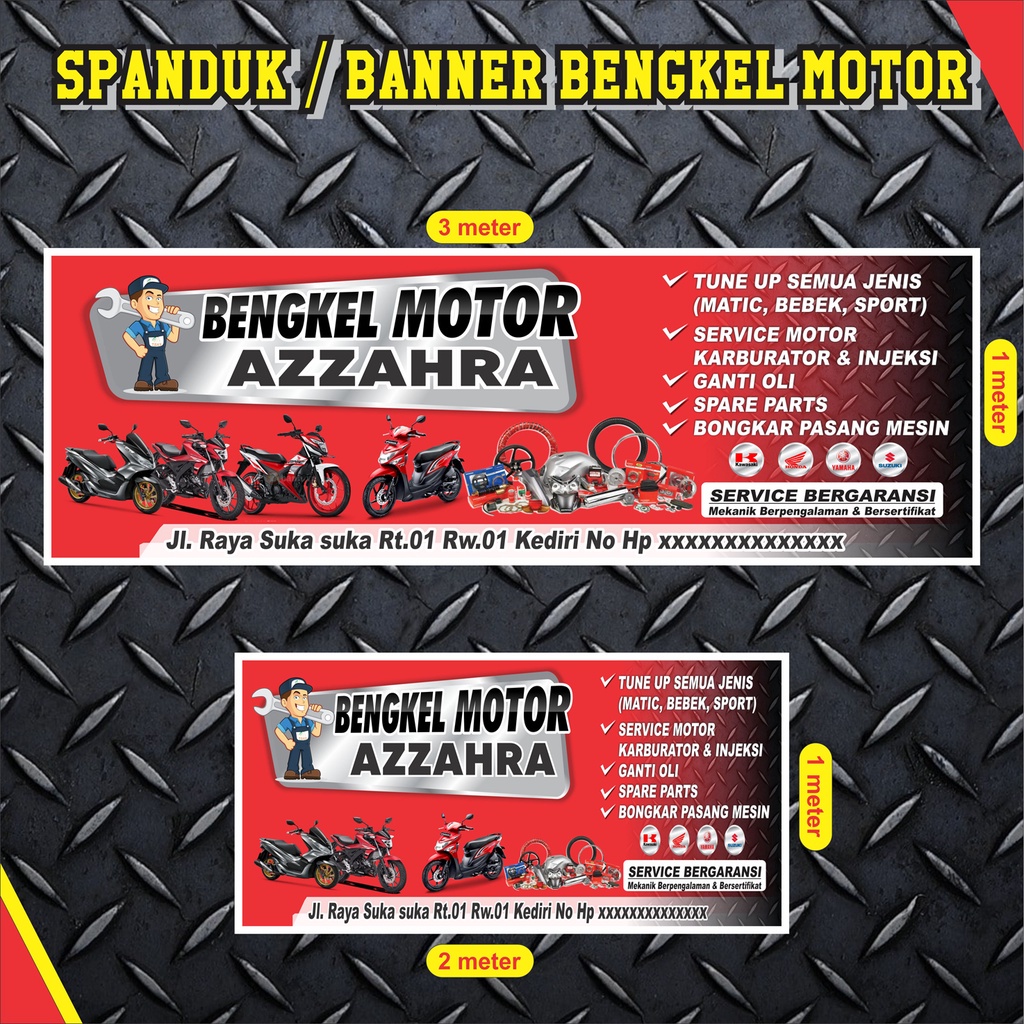 Spanduk, Banner, Backdrop Bengkel Motor