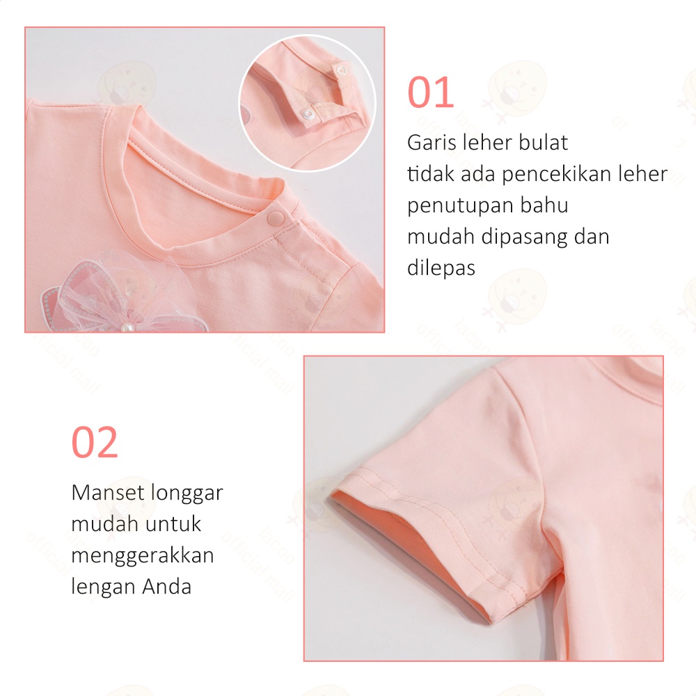 Lacoo Baju anak perempuan motif kupu-kupu Kaos anak cewek pendek Pakaian baju bayi