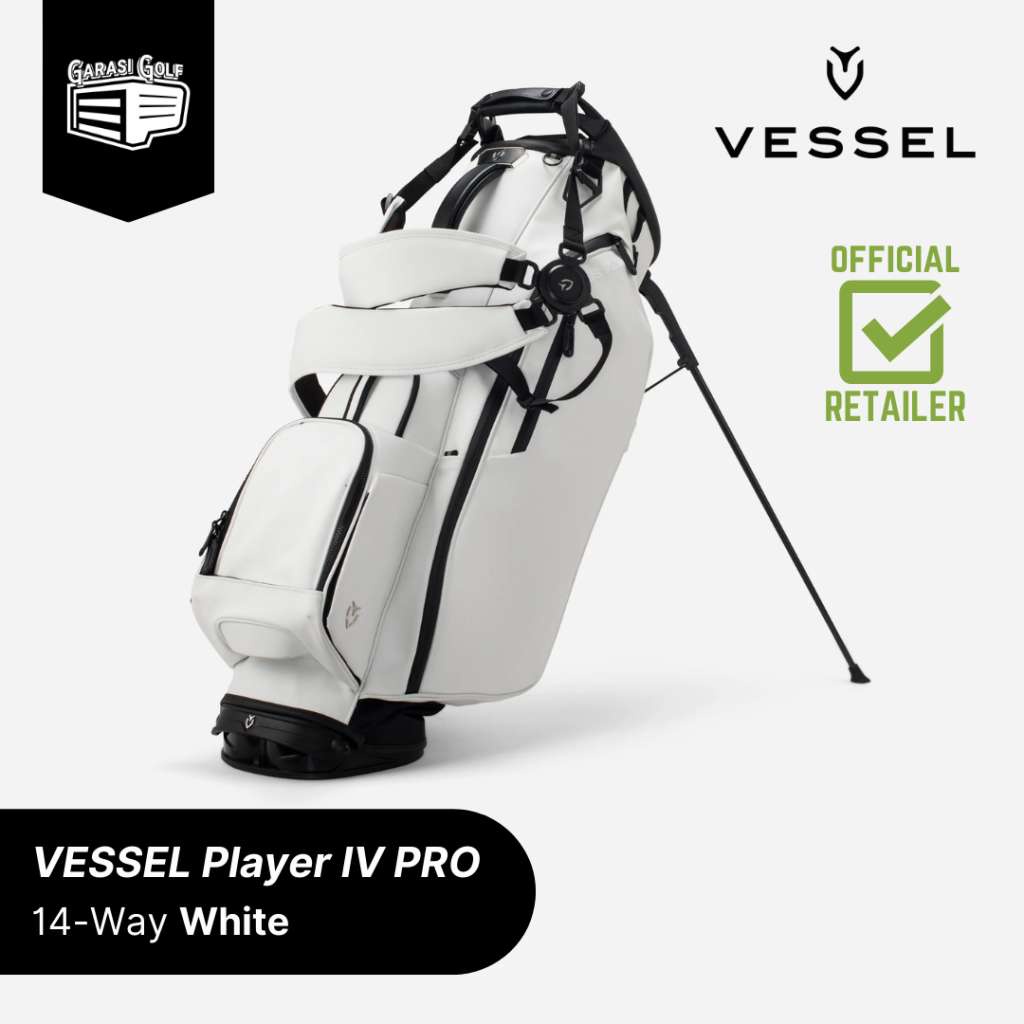 VESSEL Player IV PRO 14-Way Stand Bag Golf White - Tas Stick Original