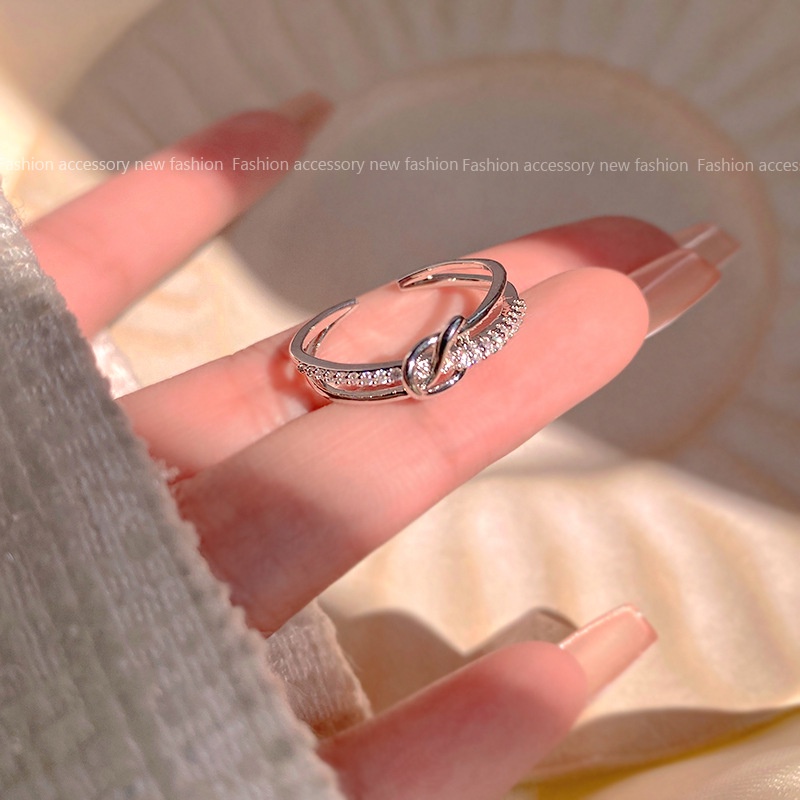 Cinta Canggih Korea Berbentuk Hati Cincin Perempuan Pembukaan Adjustable Fashion Pribadi Cincin Hadiah