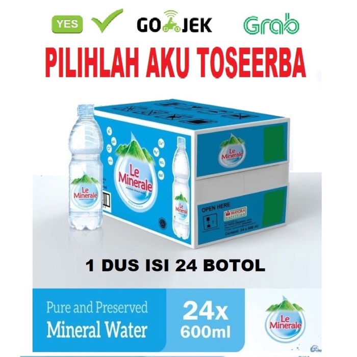 Le Minerale Air Mineral Botol Pet 600 ml - (HARGA 1 DUS ISI 24)