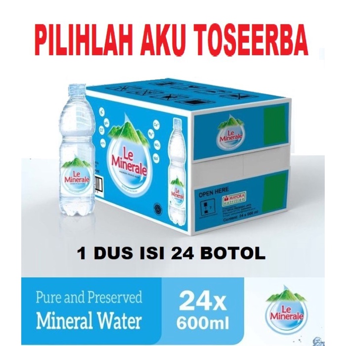 Le Minerale Air Mineral Botol Pet 600 ml - ( 1 DUS ISI 24 botol )