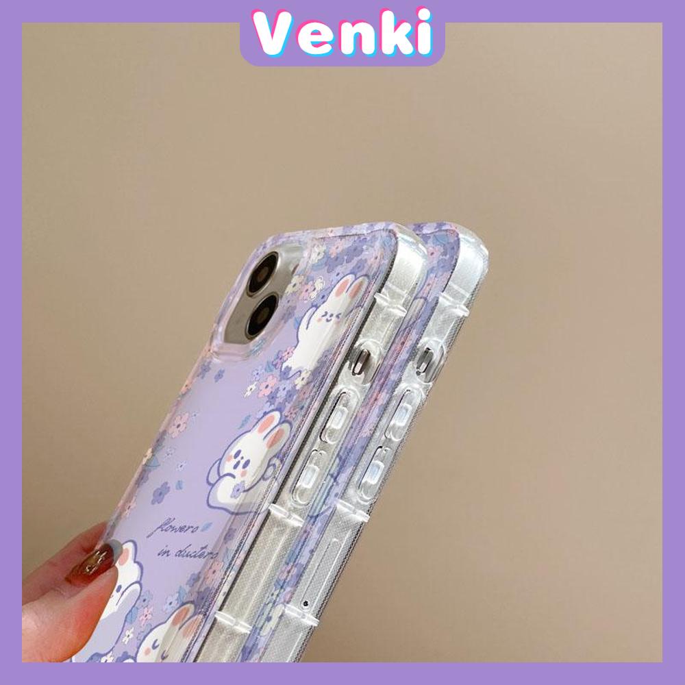 VENKI - For iPhone 11 Case Clear Phone Case TPU Soft Case Airbag Shockproof Protection Camera Cute Flower Bunny Compatible with iPhone 14 13 Pro Max iPhone 12 Pro Max XR XS 7 8Plus