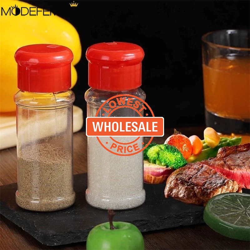 [Harga Grosir] Pepper Shaker Spices Boxes Portable Camping BBQ Seasoning Bottle 100ml Botol Bumbu Dengan label Stiker Transparan Bumbu Garam Merica Shaker Seasoning Jar