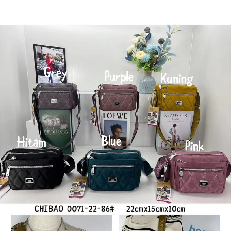 Tas Selempang Chibao 0071-22-86 bahan Kanvas. TAS SELEMPANG WANITA IMPORT TAS CHIBAO IMPORT BEST SELLER TERBARU BISA BAYAR DITEMPAT.!!!!