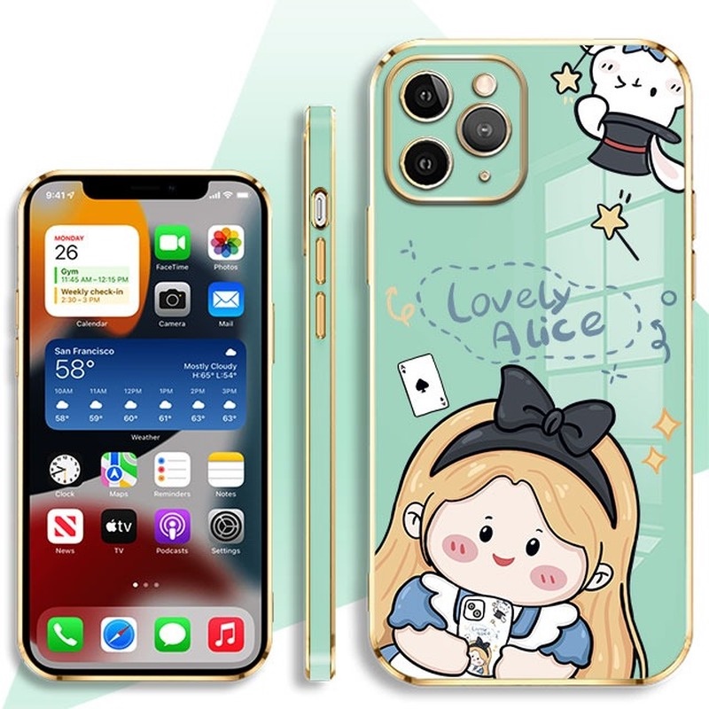 Free Lanyard Snow Princess Plating Anti-Fall anti-drop For Infinix Hot 12i Hot 12 Play Note 8 Note 1
