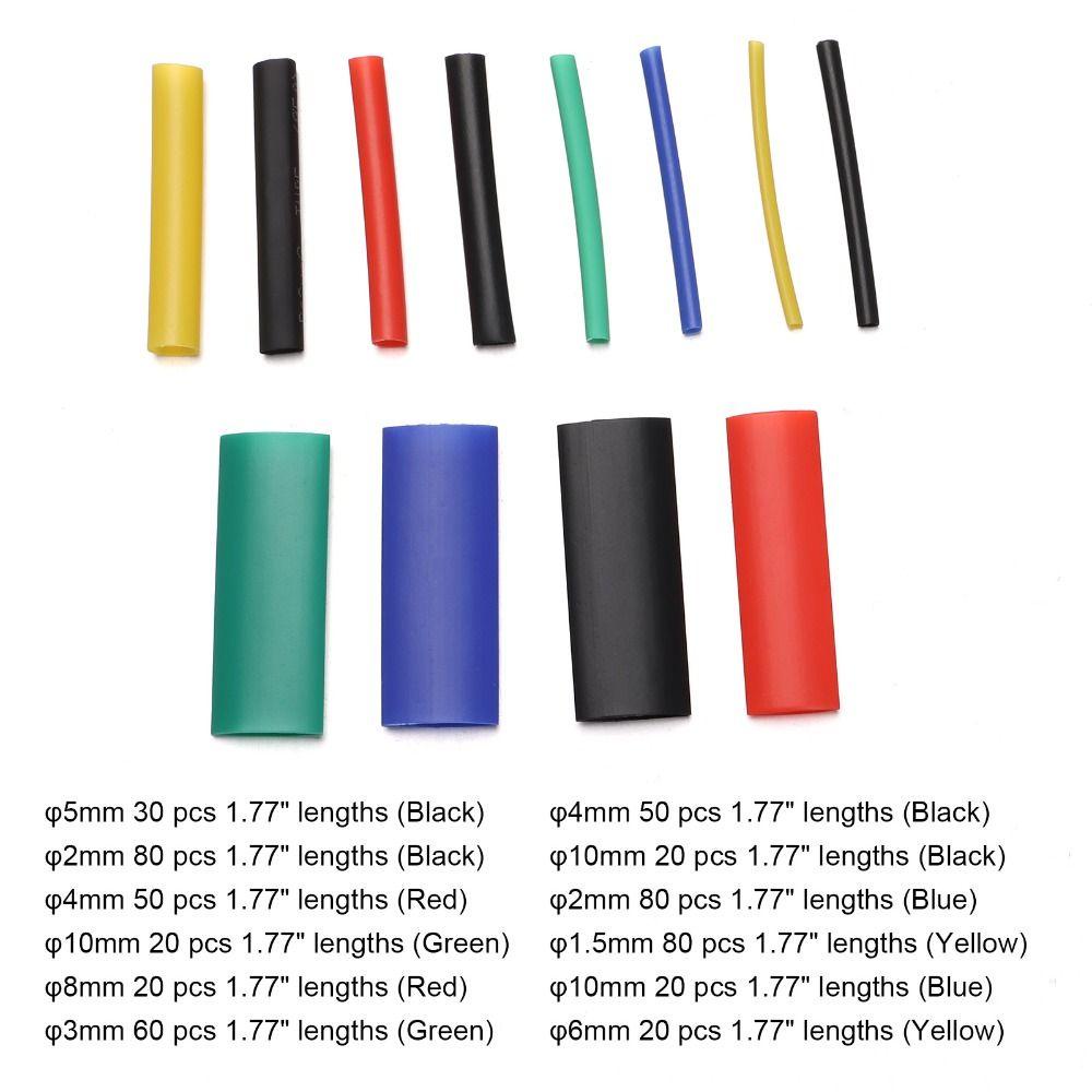 TOP 530pcs Heat Shrink Tubing Colorful Water-proof Wire Insulation Shrinkage Tube Rasio 2:1