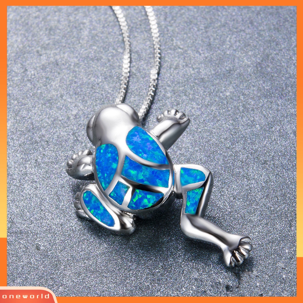 [ONE] Wanita Kalung Kodok Perhiasan Permata Imitasi Ringan Semua Cocok Tahan Lama Liontin Kalung Untuk Pesta