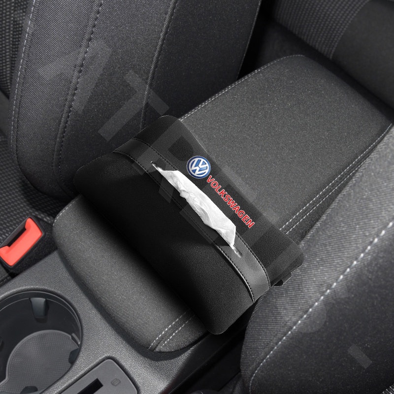 Volkswagen Car Tissue Storage Bag Car Seat Armrest Box Kotak Handuk Kertas Untuk Polo Volkswagen T-cross Tiguan Allspace Golf Scirocco