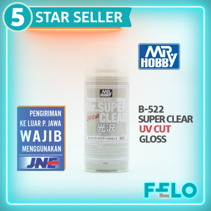 MR SUPER CLEAR UV CUT GLOSS B522 - TOP COAT SPRAY CAN - MR HOBBY B 522