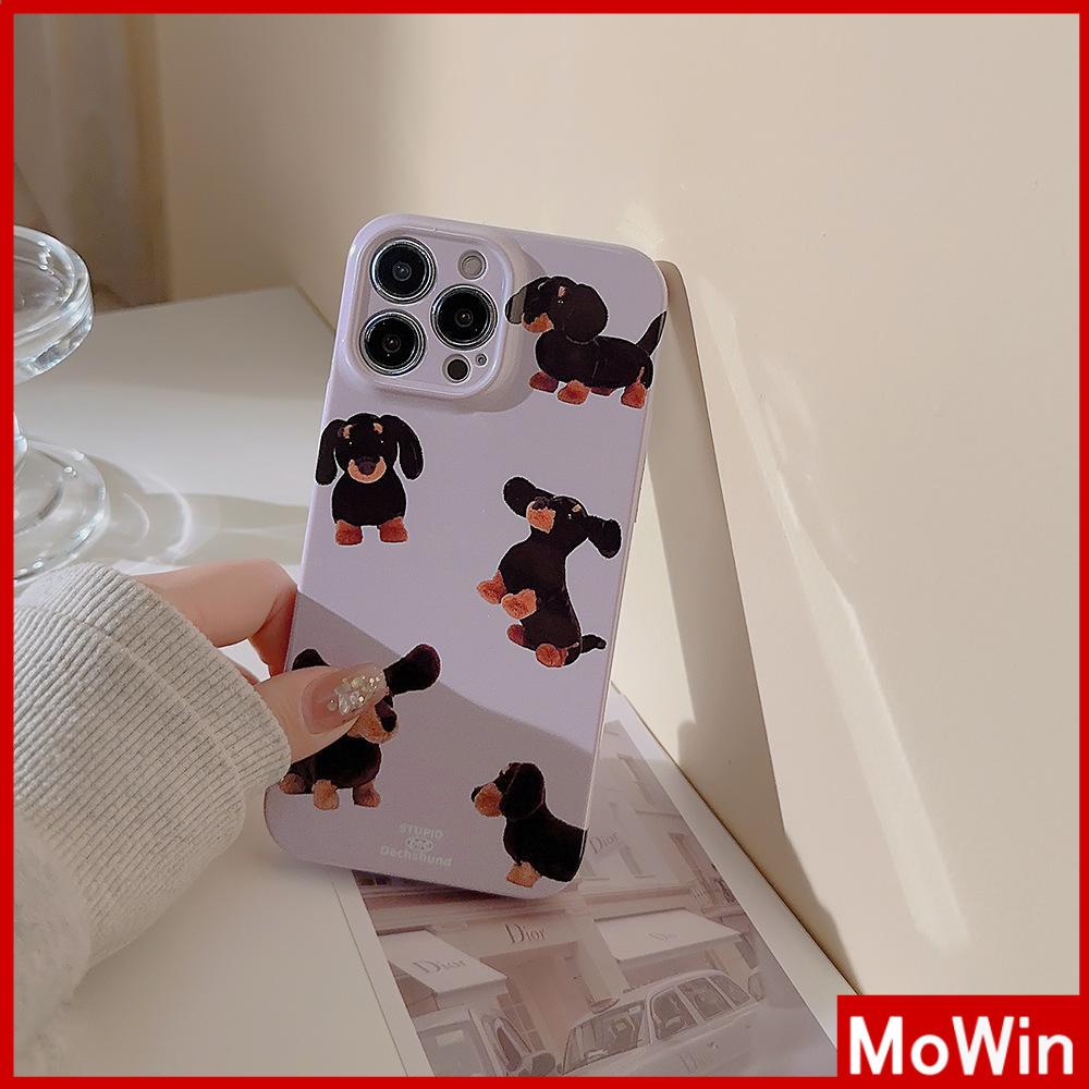 Case iPhone 14 Pro Max iPhone Case Cream Glossy Soft Case TPU Tahan Guncangan Kamera Case Pelindung Anjing Hitam Lucu Kompatibel dengan iPhone 13 Pro Max 12 Pro Max 11 Xr X Max 7Plus 8Plus