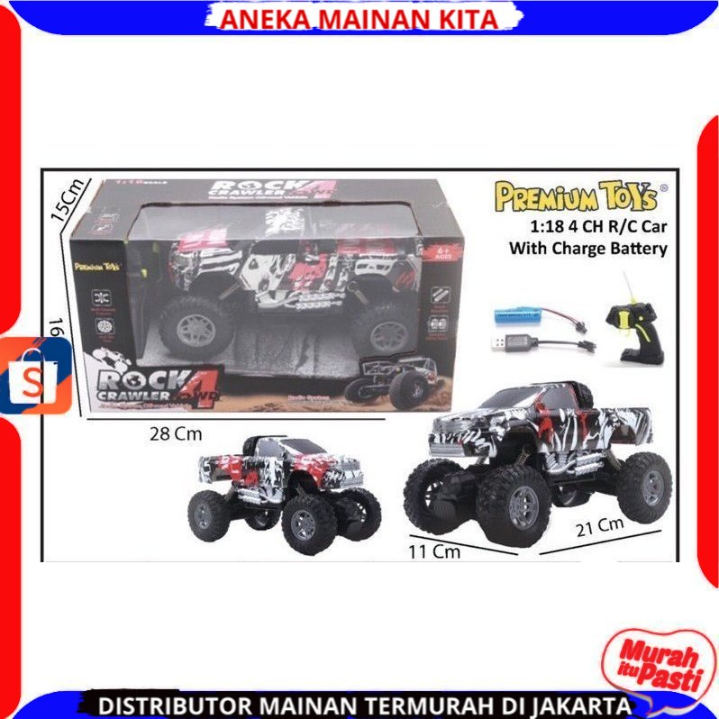 (BISA COD) PROMO MOBIL REMOTE CONTROL ROCK 4 CRAWLER PICK UP 2WD BATERAI CAS
