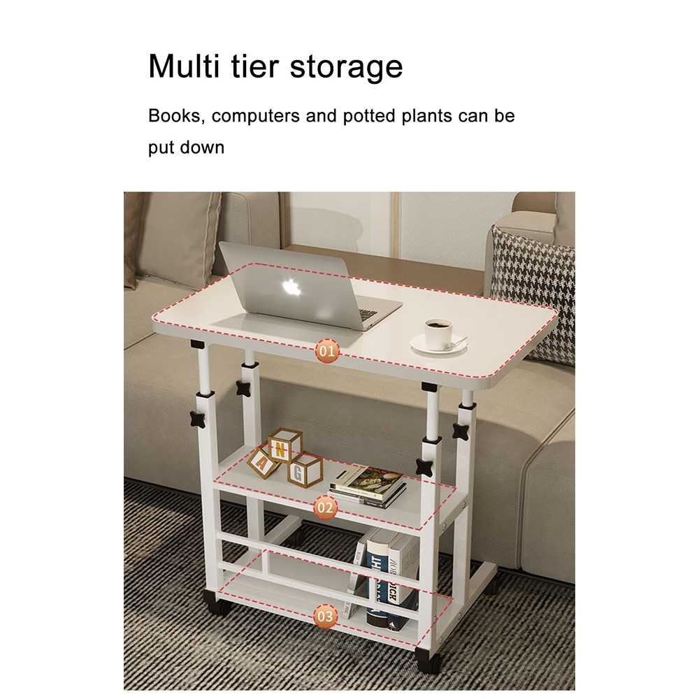 TaffHOME Meja Laptop Study Table Adjustable Double Layer 80x40cm - L200