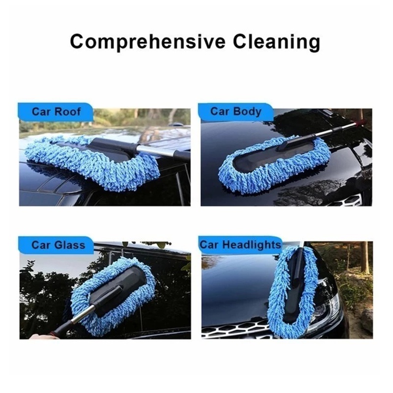 Microfiber Car Brush Kemoceng Pembersih Cuci Mobil Debu Telescopic