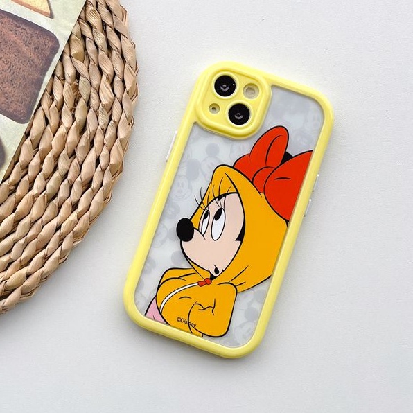 All New Cream Non-slip Camera Protect Soft Case IPhone X XR XS Max 11 12 13 14 Pro Max Women Girl Pretty Cute Couple Mickey Minnie Cartoon Phone Case