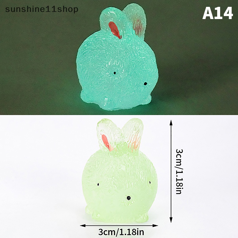 Sho 2 Pcs Mini Neon Kelinci Ornamen Miniatur Angka Kelinci Kecil Resin Kerajinan Tangan Mikro Lanskap Dekorasi Rumah Boneka N