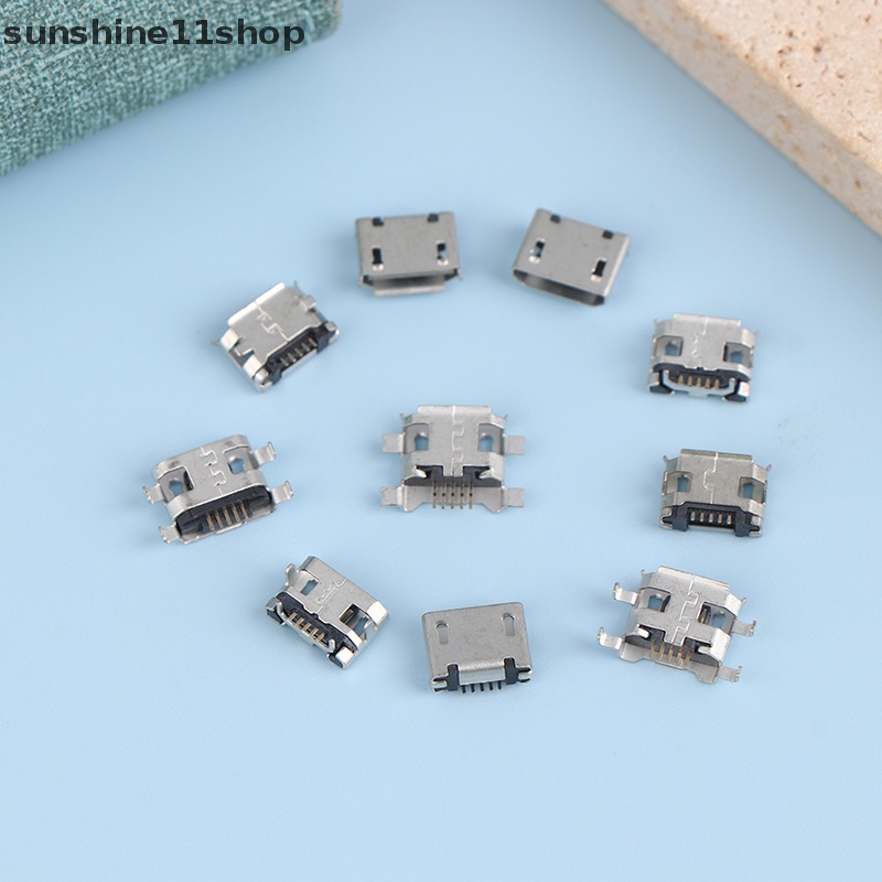 Sho 50Pcs /Box 10model Micro USB Female 5pin DIP Tipe B SMT USB Konektor Plug N