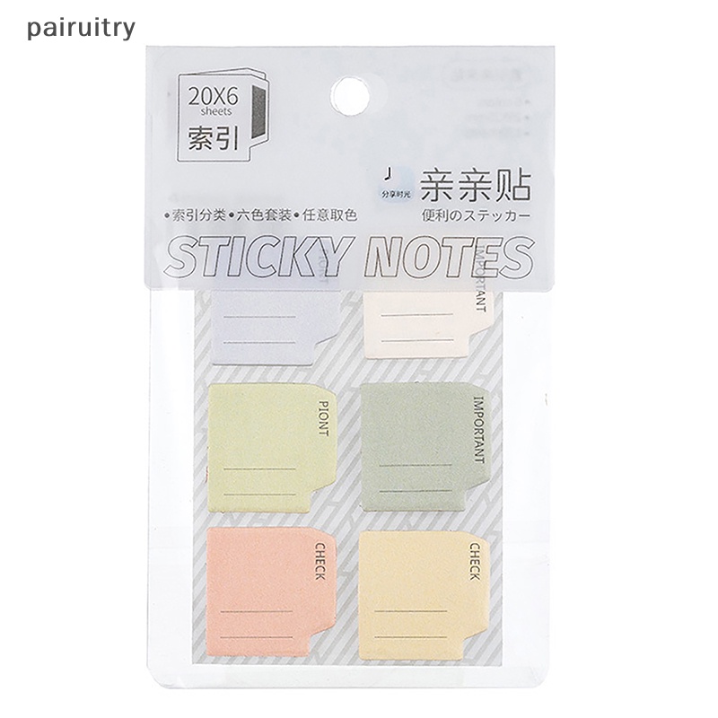 Prt 120Sheets/Set Enam Warna Setelan Sticky Index Note Post Stiker Bookmark To Do List Sekolah Kreatif Alat Tulis Kantor Pesan Note PRT