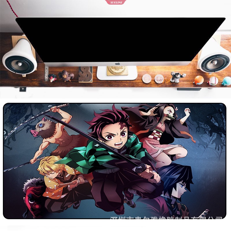 Demon Slayer Anime Mouse Pad XXL Kimetsu no Yaiba Gaming Mouse Pad Karet Komputer Laptop Besar Mousepad Gamer300 * 600 * 2alas Meja [ZXL]