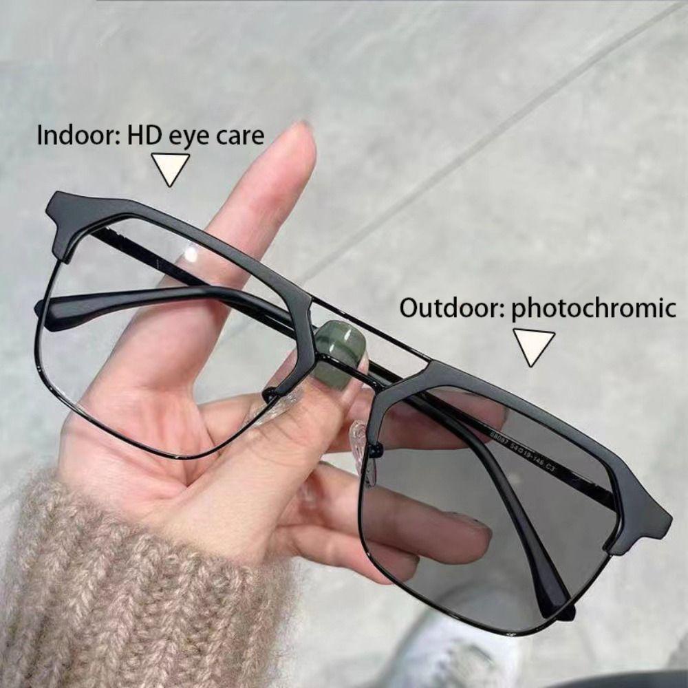 R-flower Myopia Glasses Portable Square Pelindung Mata Bingkai Ultra Ringan