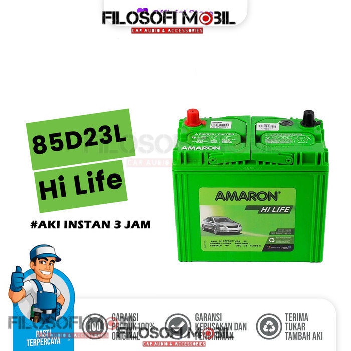 Aki Mobil Amaron Hi Life 85D23L Aki Kering Toyota Alphard - FM