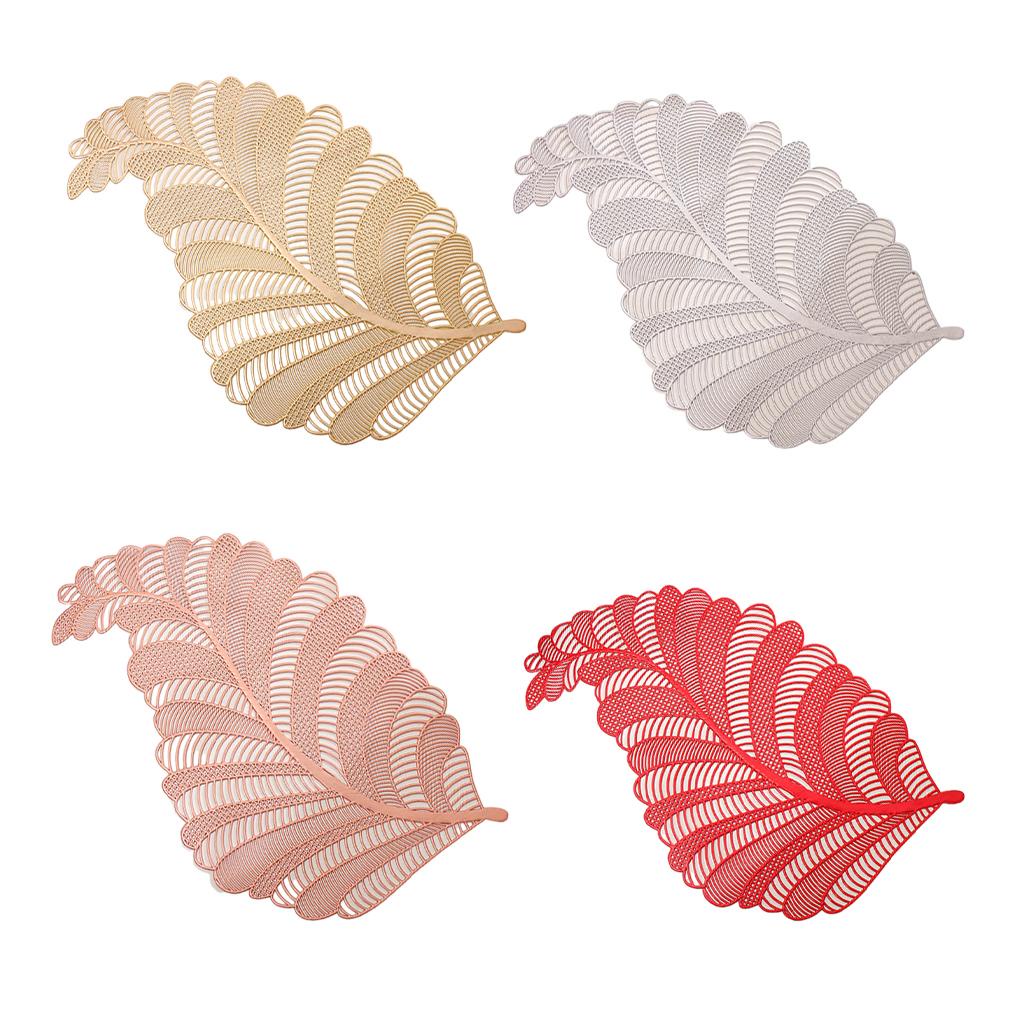 Pvc Tropical Leaves Placemat Coaster Alas Isolasi Rumah Tangga Berongga Nordic Coffee Cup Table Mat Dekorasi Rumah Hotel