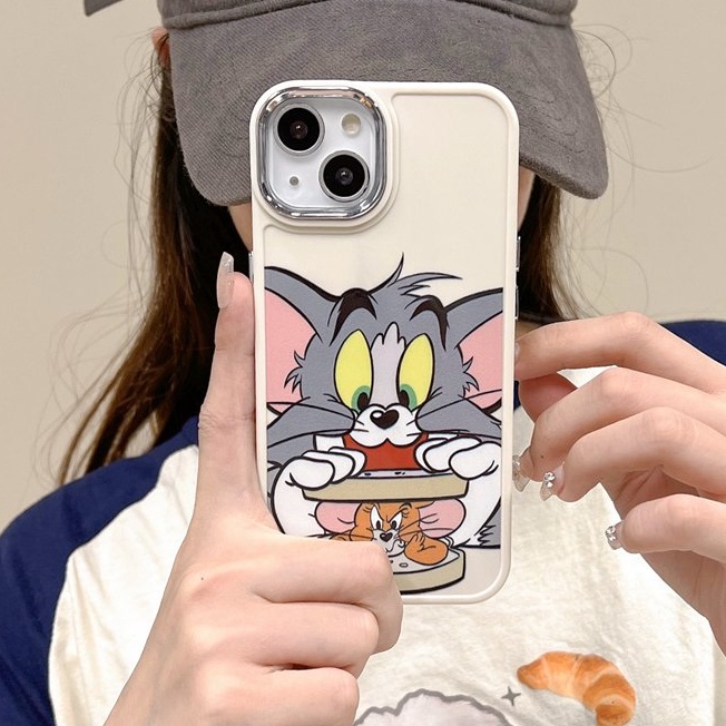 All New Electroplated Camera Skin Silicone Soft Case IPhone 11 12 13 14 Pro Max Women's Fashion Gift Cute Cartoon Phone Case Funny Tom and Jerry