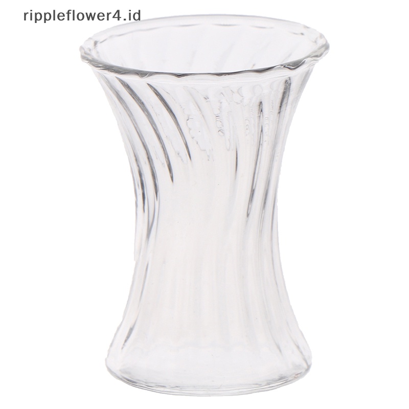 {rippleflower4.id} 1pc 1:12 Miniatur Rumah Boneka Vas Kaca Pot Bunga Dekorasi Botol Transparan~