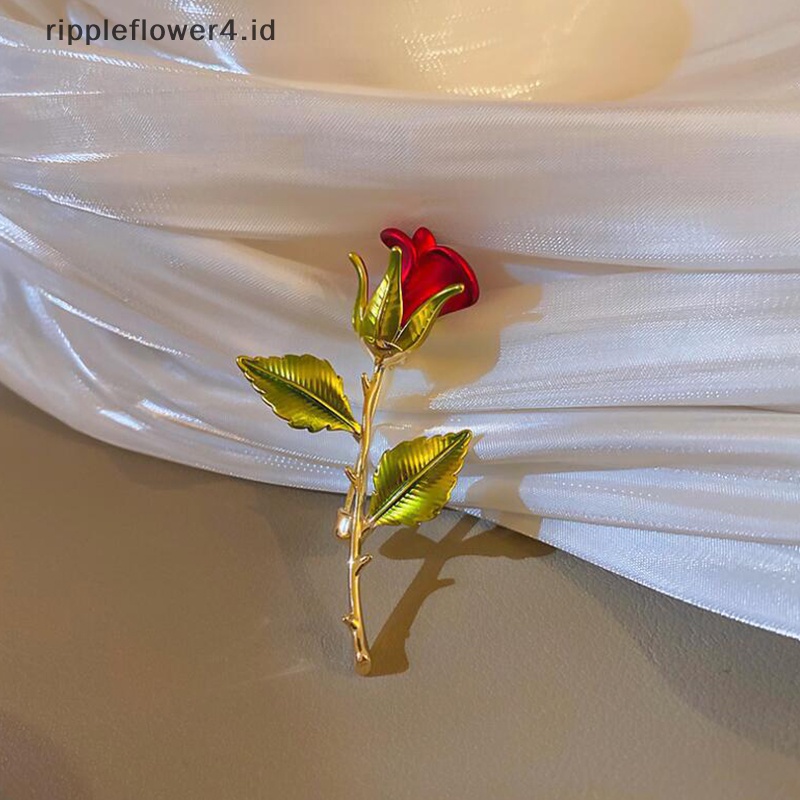 {rippleflower4.id} Bros Bunga Mawar Cantik Kreatif Koleksi Untuk Wanita Lady Pin Bunga Elegan Musim Panas Desain Pesta Valene Hadiah Hari~