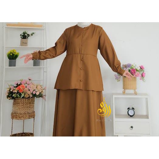 TERLARIS GAMIS TOYOBO KHAKI PEMDA SERAGAM PNS PDH PDL MODEL TERUSAN EXSLUSIVE BY.ROZWAH/ GAMIS PEMDA MODEL ROK/GAMIS PEMDA MODEL MELAYU/COD/GAMIS GURU SETELAN ROK