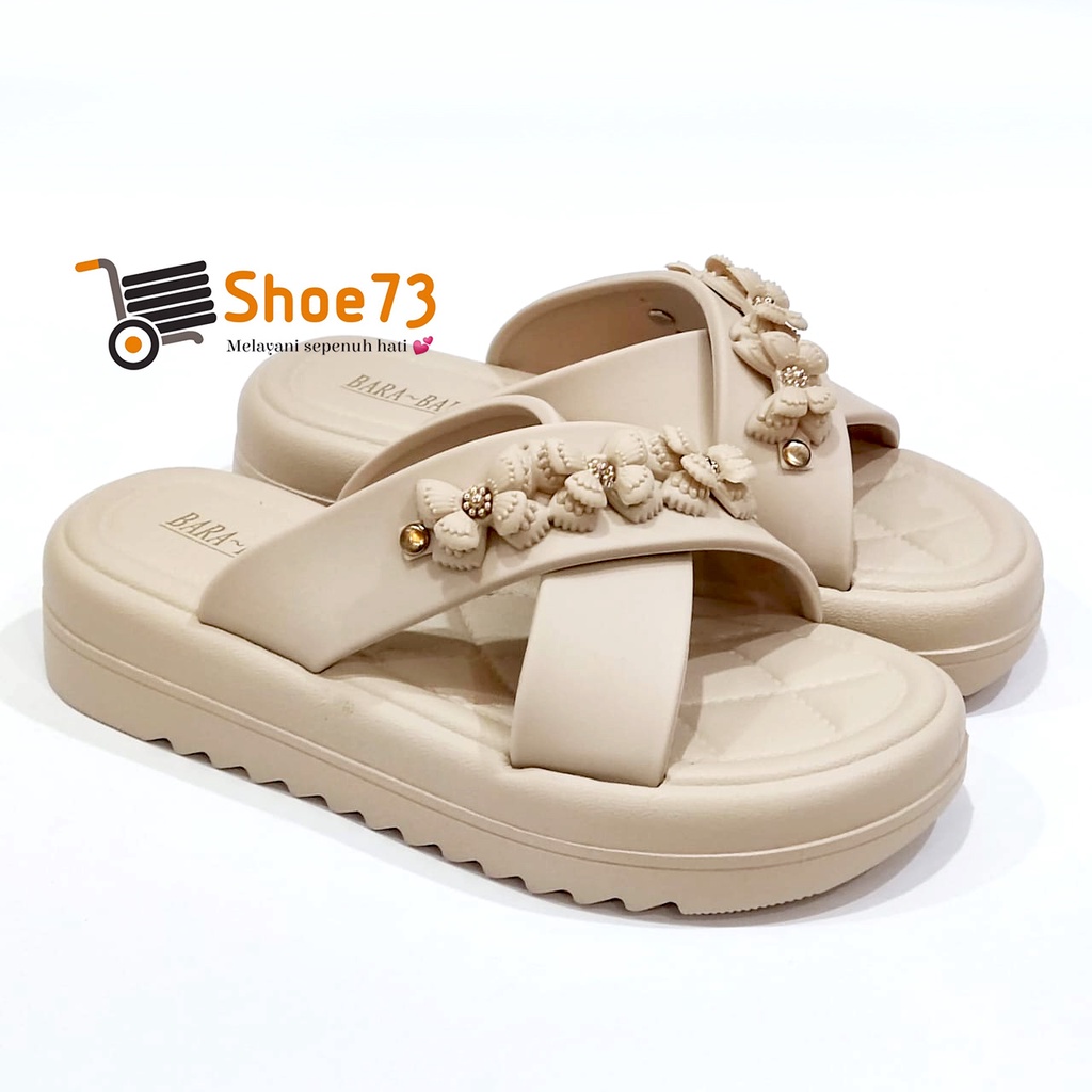 BARA-BARA JSL 2208 V25 NEW SIZE 36-40 ORIGINAL l Sandal Selop Silang Jelly Wanita l Sendal Kokop Cewek Impor