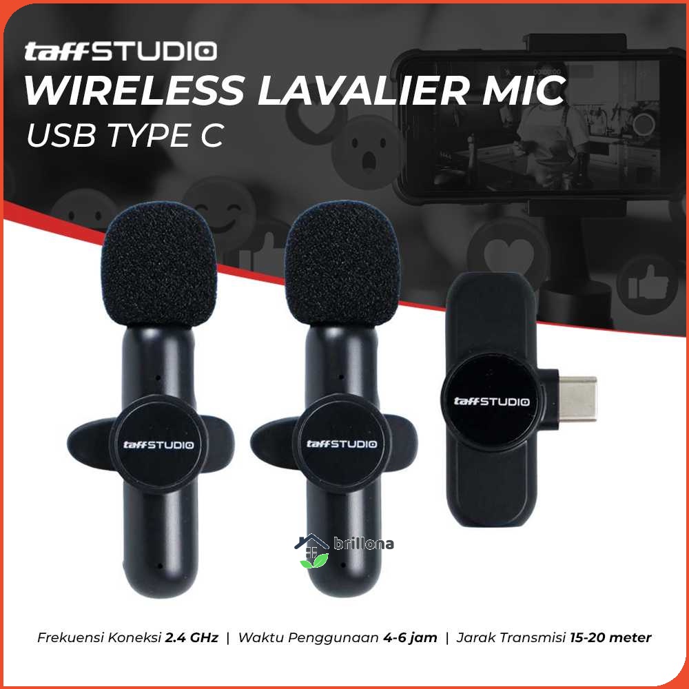 TaffSTUDIO Mikrofon Portable Wireless Lavalier Mic USB Type C - G10