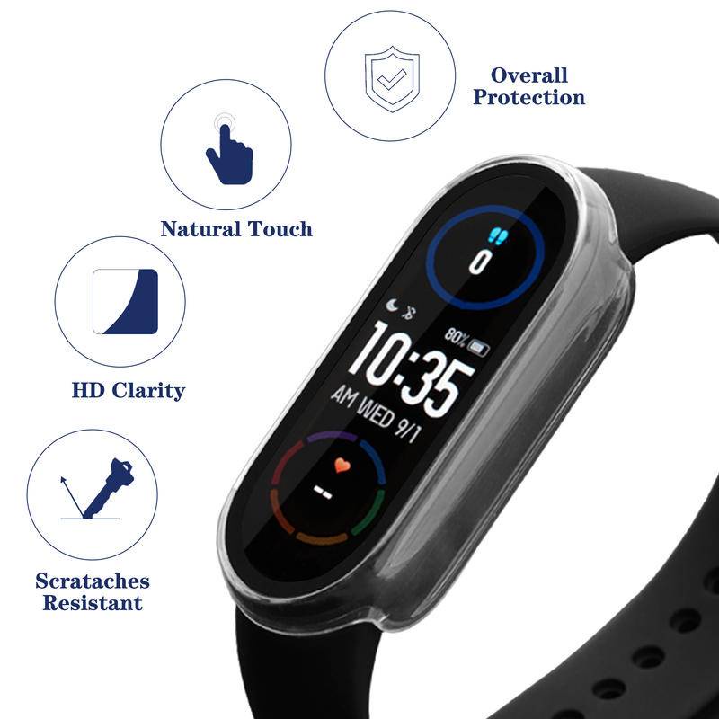 Screen Case Untuk Xiaomi Band8 7 6 5 4 3 Cover Films Plastik Pelindung Pelindung Case Untuk Miband8