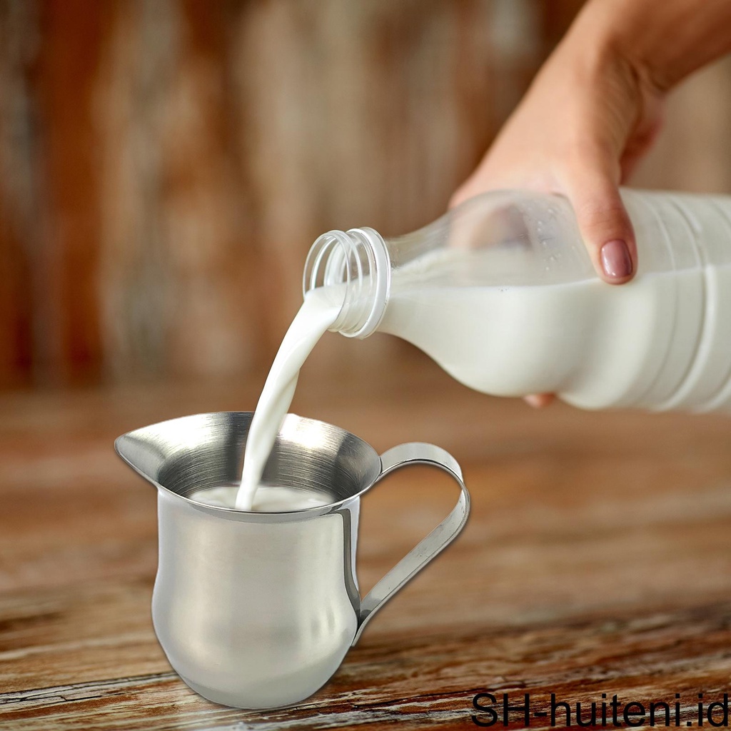 Milk Frothing Stainless Steel Frother Pitcher Handle Cangkir Dengan Spout Jug Alat Dapur Camping Hotel Reatsurant