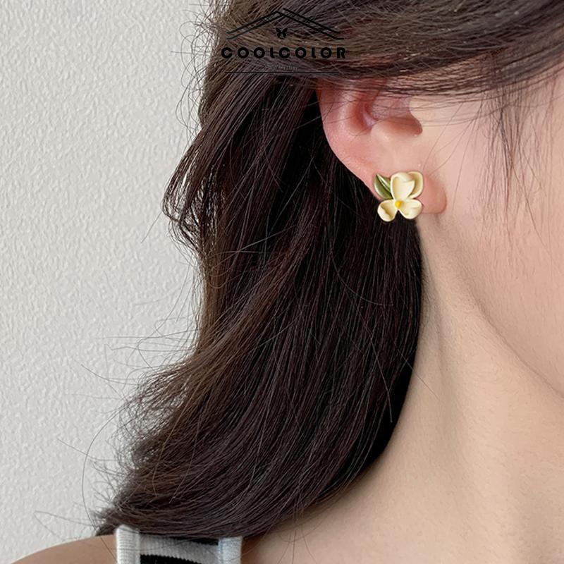 COD❤️Anting bunga gardenia Simple Untuk Wanita Gaya Korea- cl