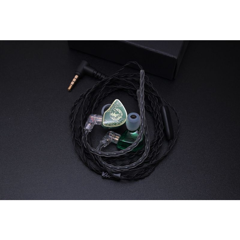 Tangzu WANER Jade Green Dengan Mic 10mm Dynamic Driver Earphone IEM 0.78 2pin Tangzu Wan er Versi Upgrade