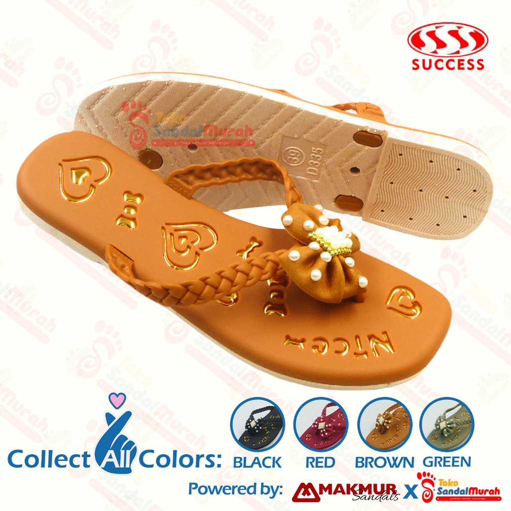 Toko Sendal Murah - Sandal Jepit Wanita Uk 36 - 41 / Sandal Simple Motif Pita / Sandal Wanita Ringan Santai / Sandal Kekinian Model Terbaru [ Toko Sendal Murah SS D335 ]