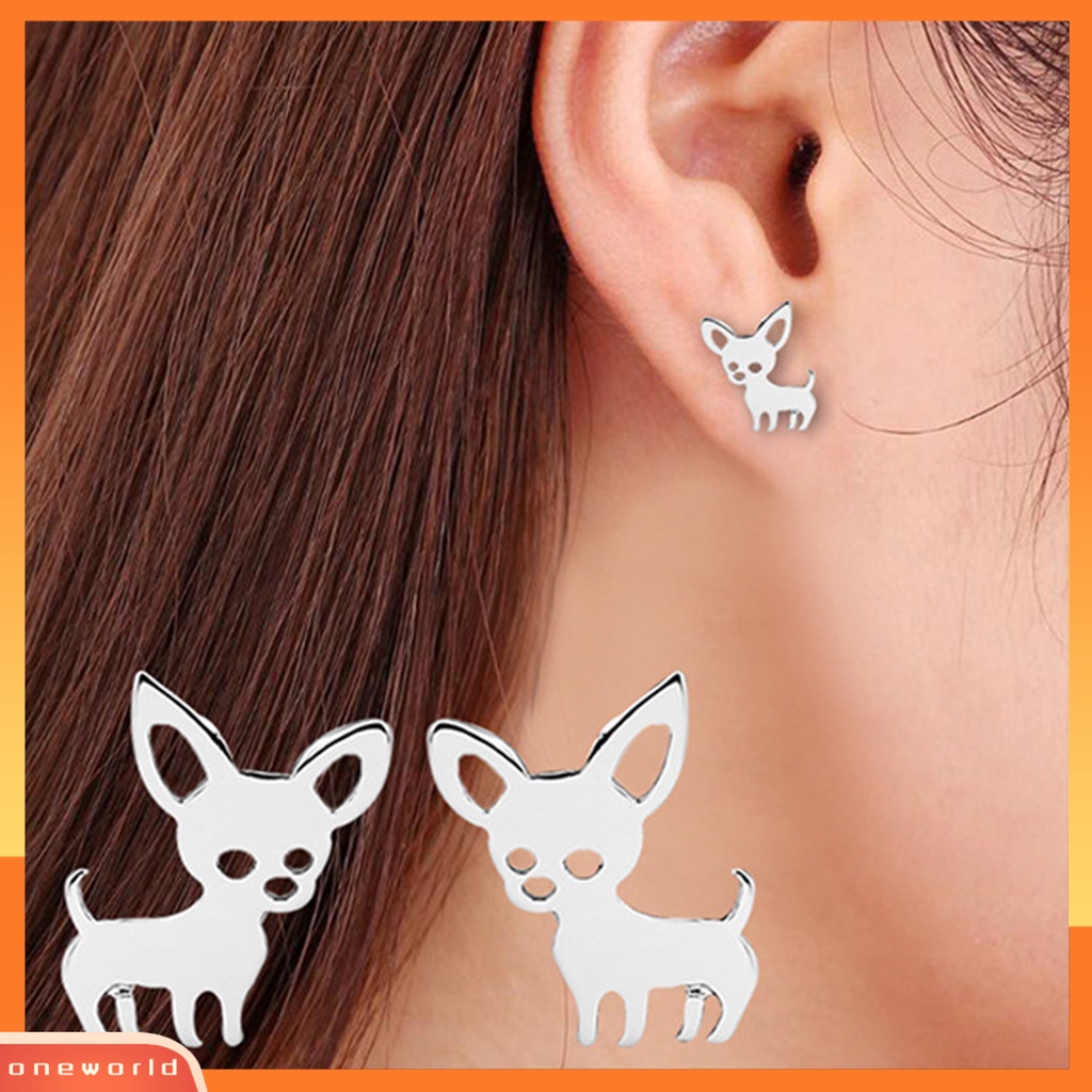 [WOD] 1pasang Anting Tusuk Kreatif Hollow-out Stainless Steel Gaya Korea Anting Wanita Lucu Untuk Kehidupan Sehari-Hari