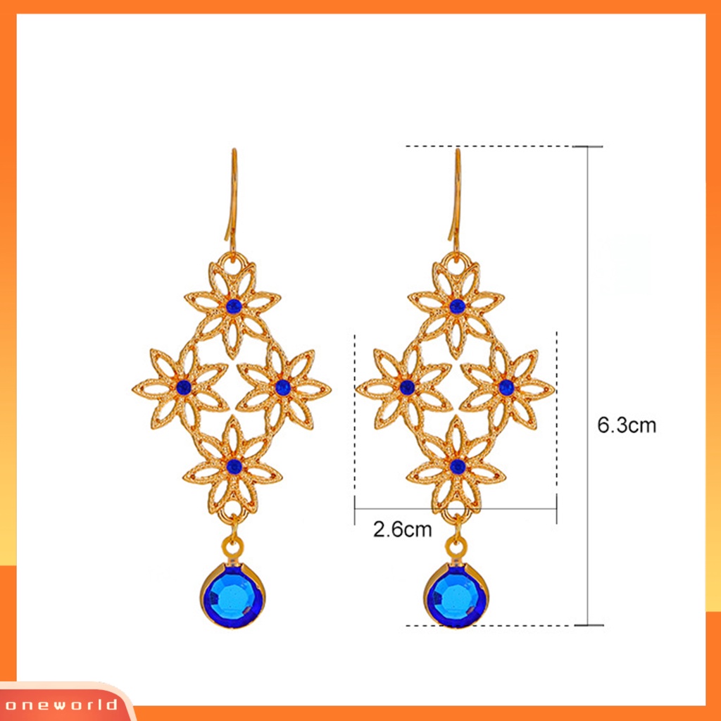 [WOD] 1pasang Anting Kait Berongga Keluar Bunga Perhiasan Bohemian Cut-out Earrings Pacaran