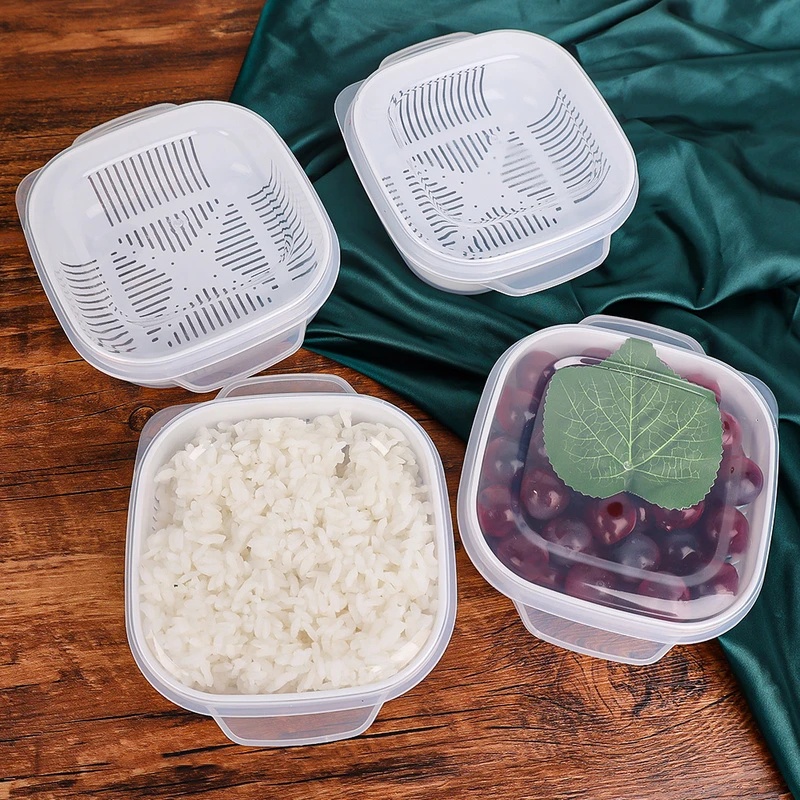 Pengawet Buah Sayur Tetap Segar Box Freezer Kotak Penyimpanan Makanan Sealed Food Storage Container Microwave Oven Kantor Kulkas Kotak Penyimpanan Beras Impor Jepang Lunch Box