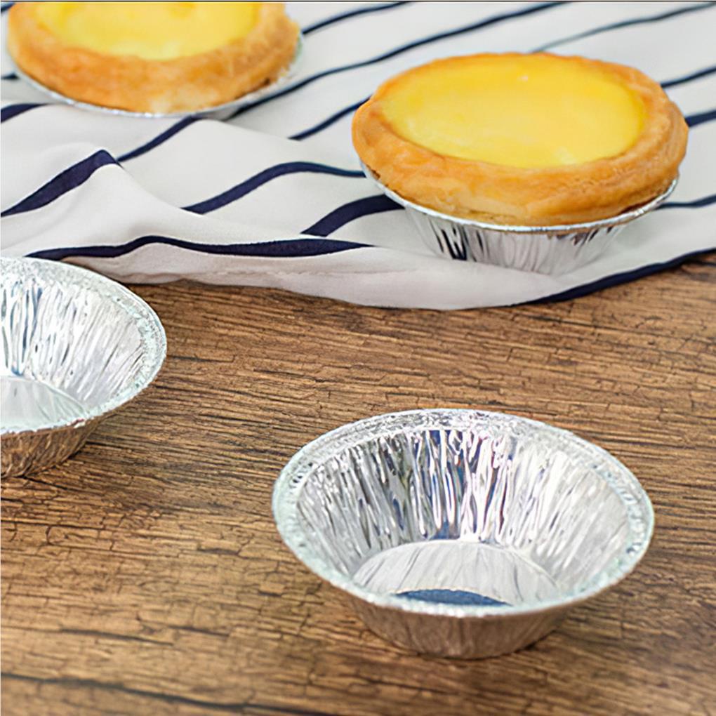 100buah Cetakan Egg Tart Aluminium Foil Sekali Pakai Rumah Makan Bar Cafe Dapur Kue Cangkir Pastry DIY Membuat Cetakan