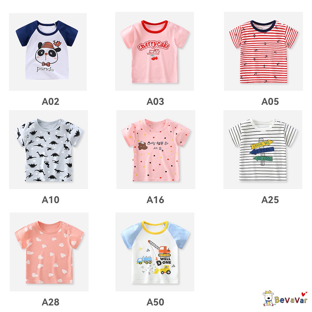 BEVAVAR 1~3 thn baju kaos bayi/Atasan anak-anak import/Piyama Lembut laki laki perempuan