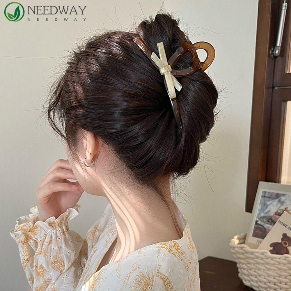 Needway Busur Rambut Cakar Tidak Biasa Kreatif Fashion Untuk Gadis Asam Asetat Hiu Klip Hiasan Kepala Hiasan Kepala Ponytail Holder Wanita Klip Rambut